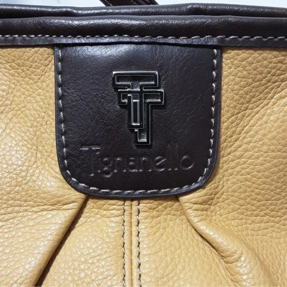 Tignanello Mustard Side Drawstring Shoulder/ Handbag purse EUC - Picture 6 of 15